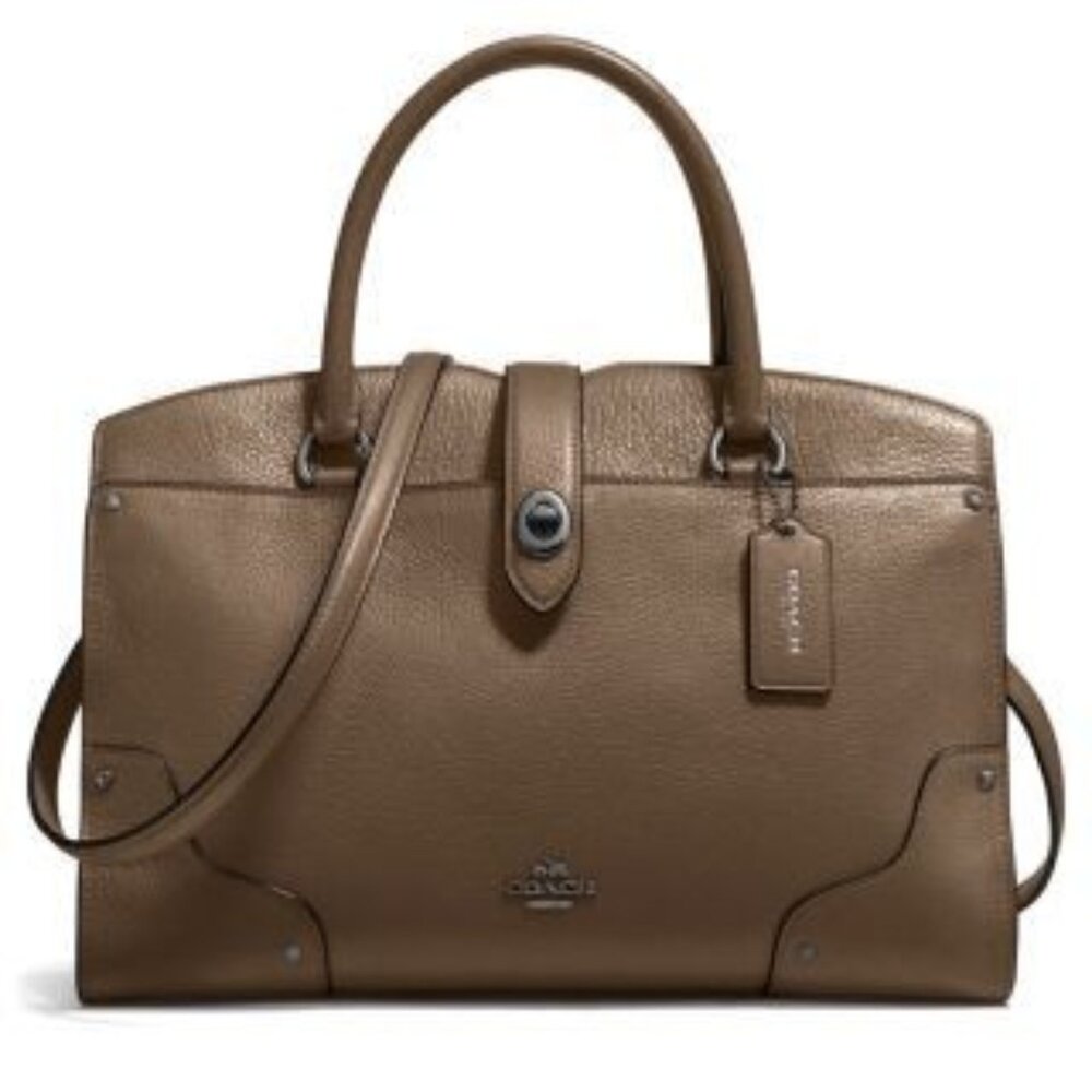 Euc Coach Mercer Brown Leather Satchel Bag Purse